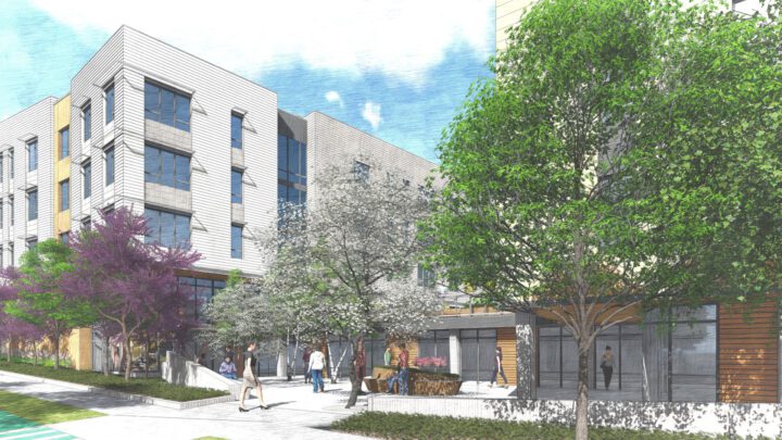 VMWP, Sunnydale, Luca, Block 9, affordable housing Architect, San Francisco, entry court view — VMWP