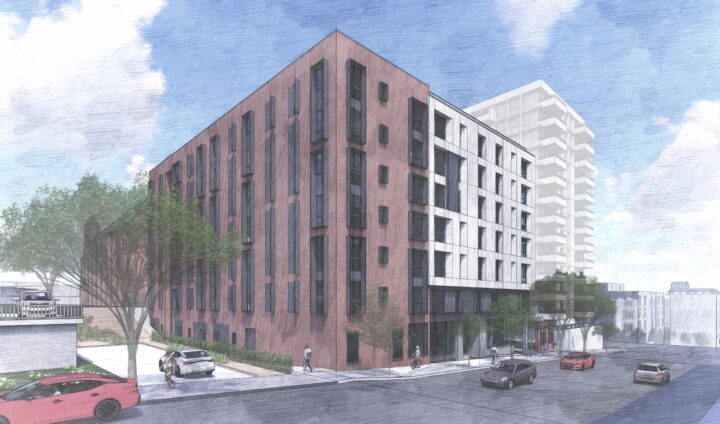 Ella Rohlff's Place at St. Mark's Square, affordable housing architect San Francisco, street facade rendering — VMWP