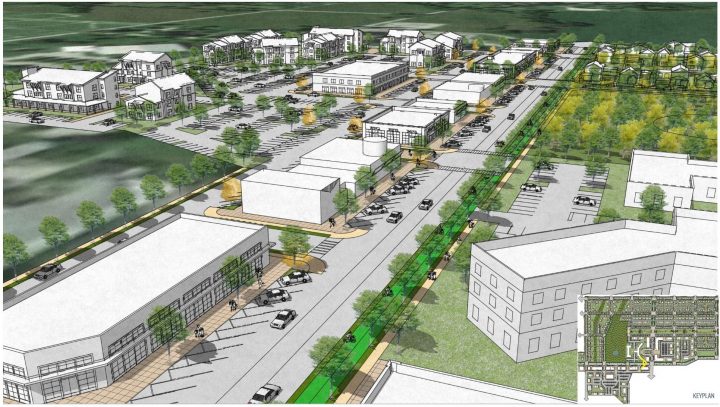 North Nevada Livable Community Plan, urban design, mixed-use corridor rendering — VMWP