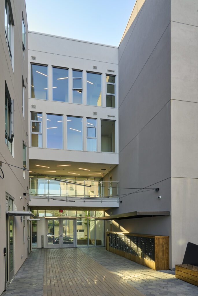 Dorris M Vincent Apartments, Affordable Housing Architect San Francisco, VMWP, mailboxes — Photography: Ken Gutmaker