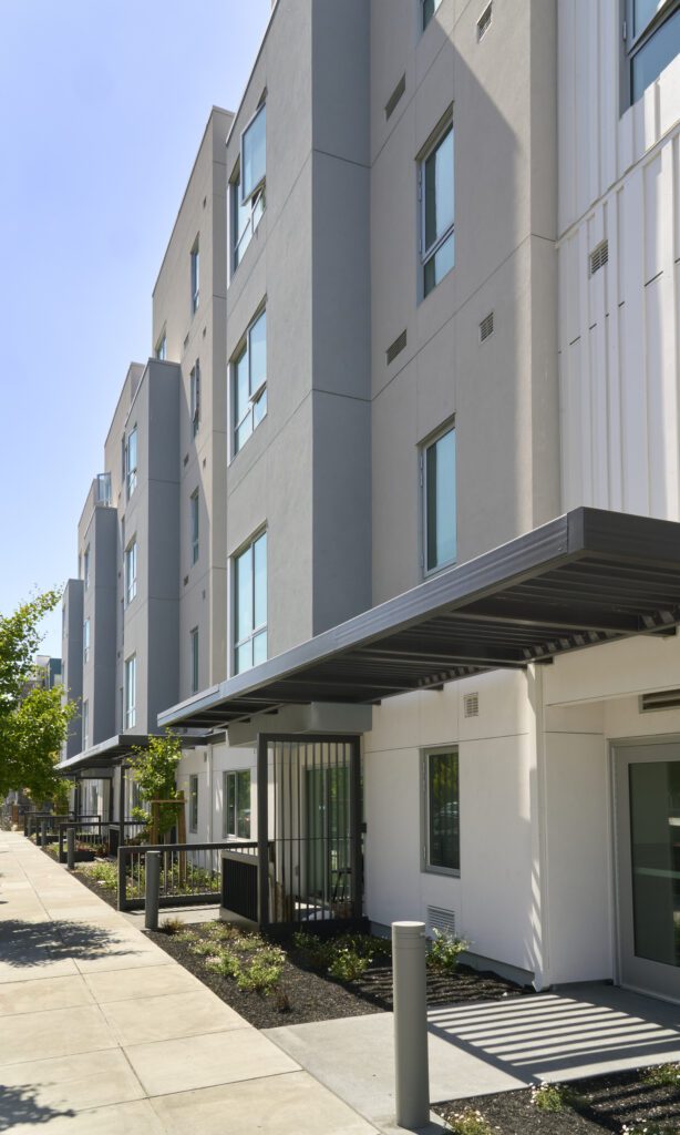 Dorris M Vincent Apartments, Affordable Housing Architect San Francisco, VMWP, individual unit entries — Photography: Ken Gutmaker