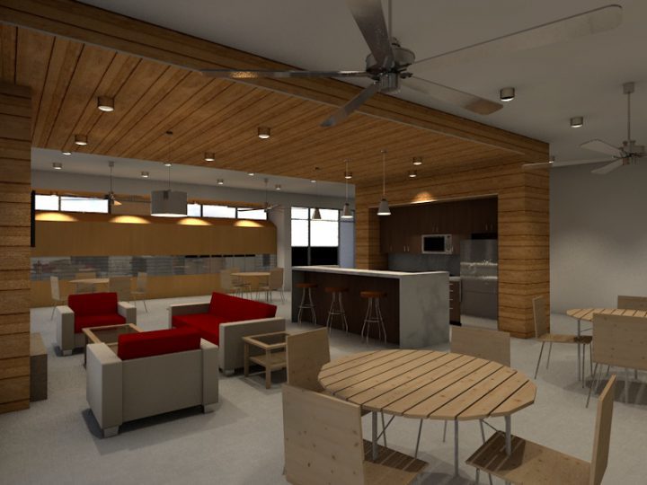 Crossing Point North, Colorado affordable housing, community lounge rendering — VMWP