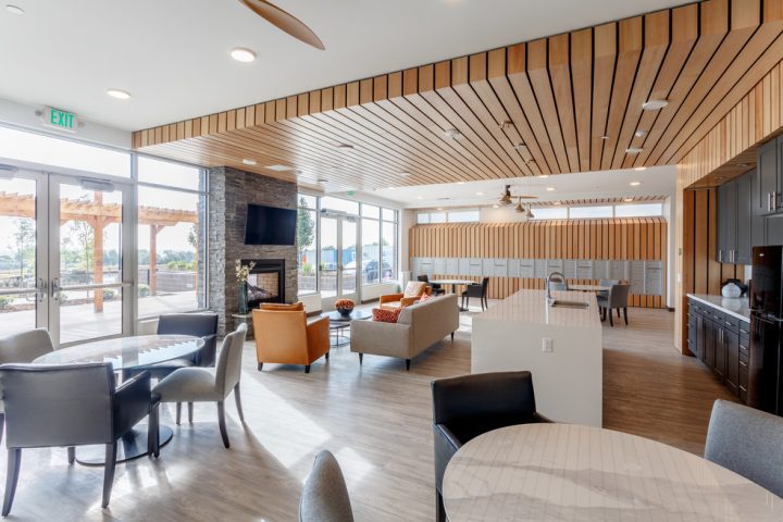 Crossing Point North, Colorado affordable housing, community kitchen and lounge — VMWP