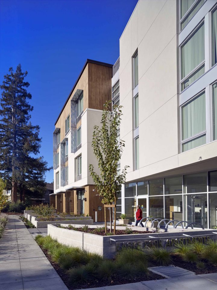 Eagle Park, veterans affordable housing, street-facing side facade — Photography: Ken Gutmaker