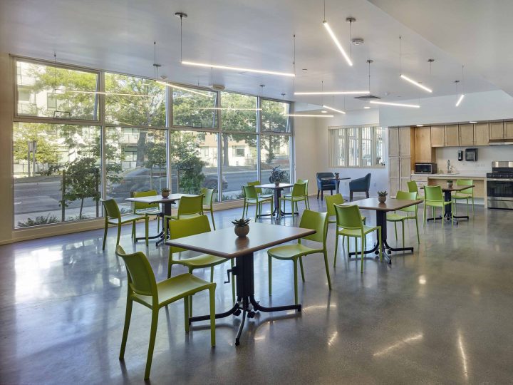 Eagle Park, veterans affordable housing, community room seating area — Photography: Ken Gutmaker