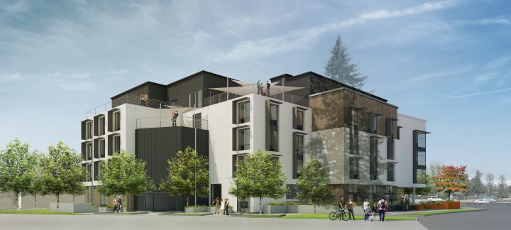 Eagle Park, veterans affordable housing, side facade rendering — VMWP