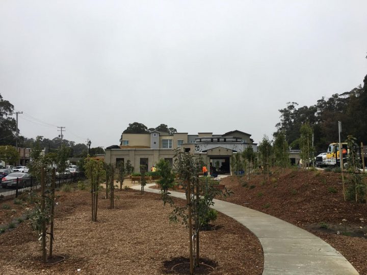 Veterans Village, veterans affordable housing, courtyard construction stage — VMWP