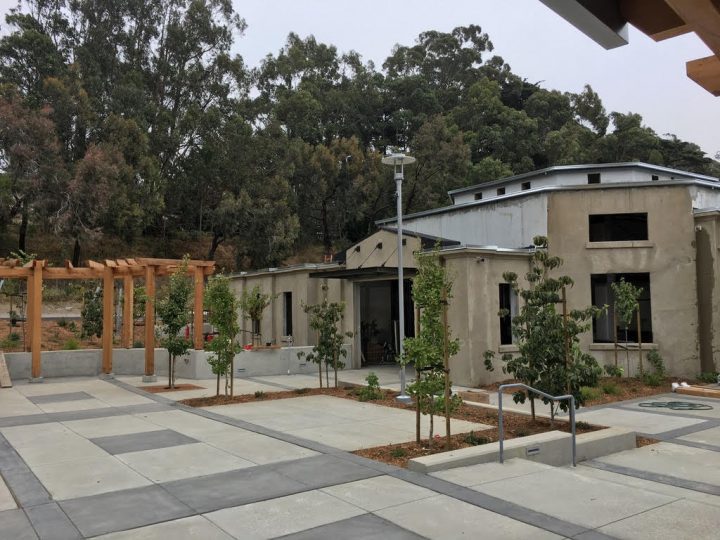 Veterans Village, veterans affordable housing, landscaped courtyard plaza — VMWP