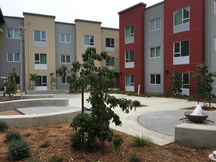 Veterans Village, veterans affordable housing, residential courtyard landscaping — VMWP