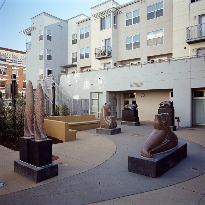 urban courtyard of Valencia Gardens are works by Beniamino “Bene” (Benny) Bufano