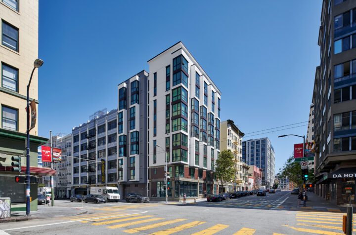 180 Jones, San Francisco affordable housing architect, street corner facade — VMWP