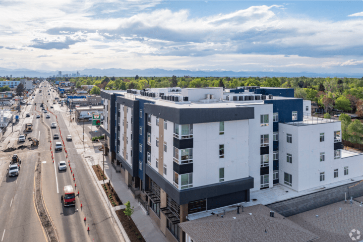 mixed-use housing the rose on colfax street shot — Credit: Apartments.com