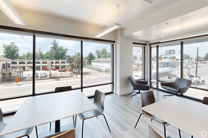 mixed-use housing the rose on colfax community room view — Credit: Apartments.com