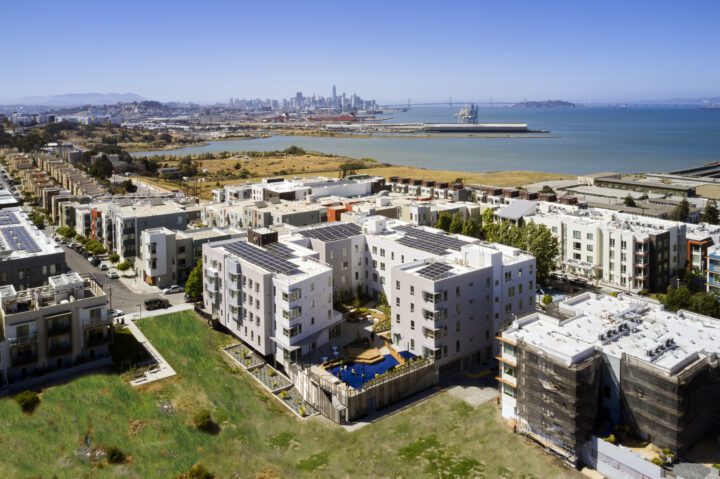 Dorris M Vincent Apartments, Affordable Housing Architect San Francisco, VMWP, aerial San Francisco — Photography: Ken Gutmaker