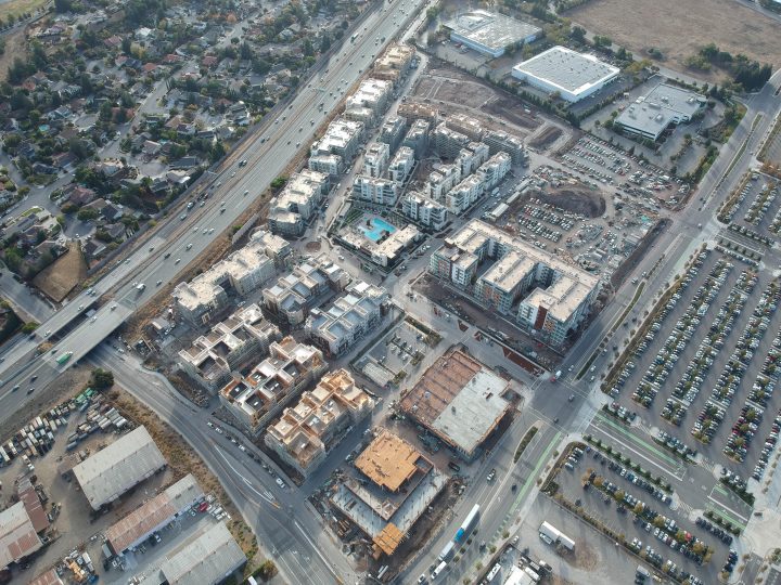 Westbourne Park Building C1, transit oriented development, overall site aerial — VMWP