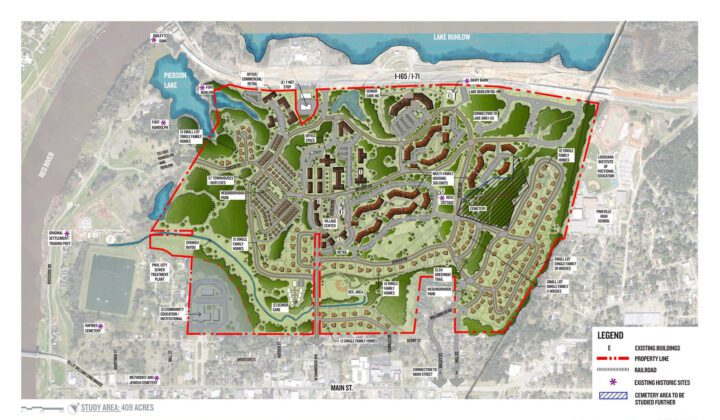 Central Louisiana State Hospital Campus Redevelopment, adaptive re-use, redevelopment master plan — VMWP