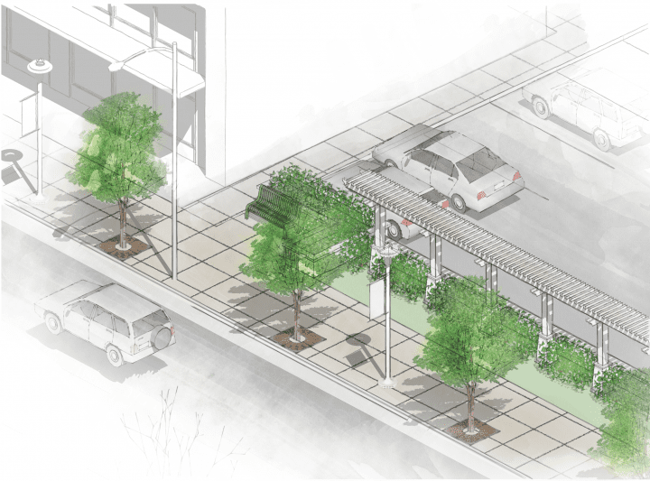 El Camino Real Precise Plan, affordable housing architect San Francisco, streetscape design detail — VMWP