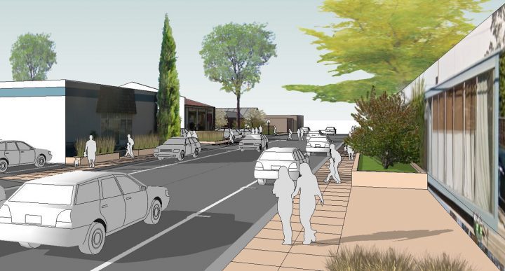 Walnut Creek North Downtown Specific Plan, specific plan, existing site aerial — VMWP