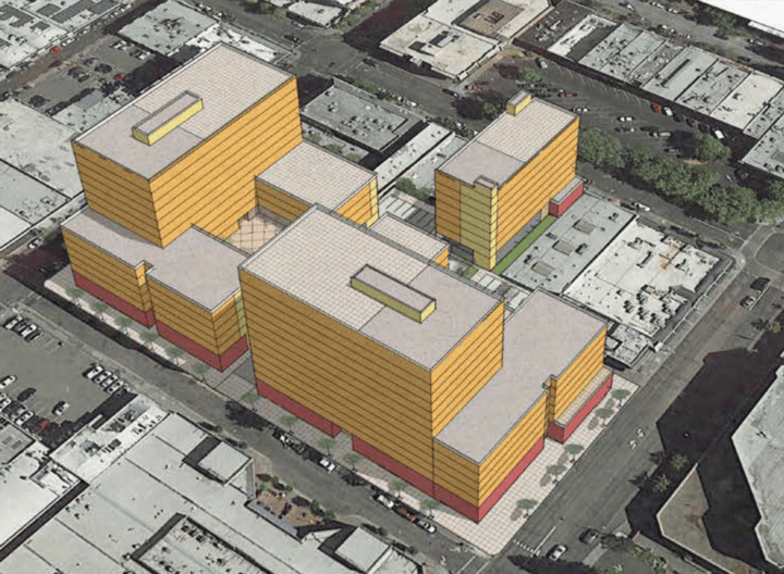 Santa Rosa Downtown and Transit District Plan Towers Urban Design Option — Image: VMWP