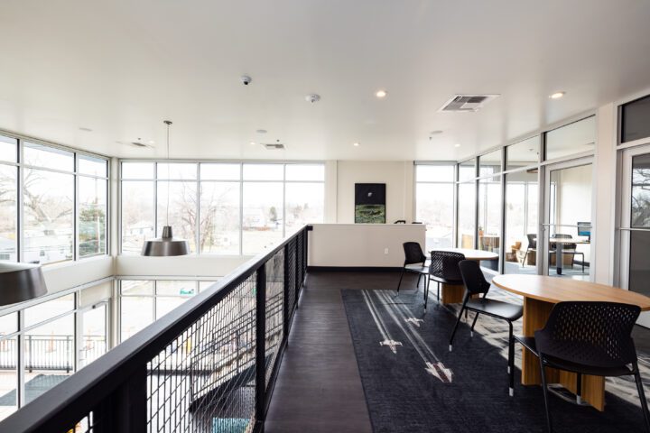 AVi at Olde Town, affordable housing architect, upper-level lounge — VMWP