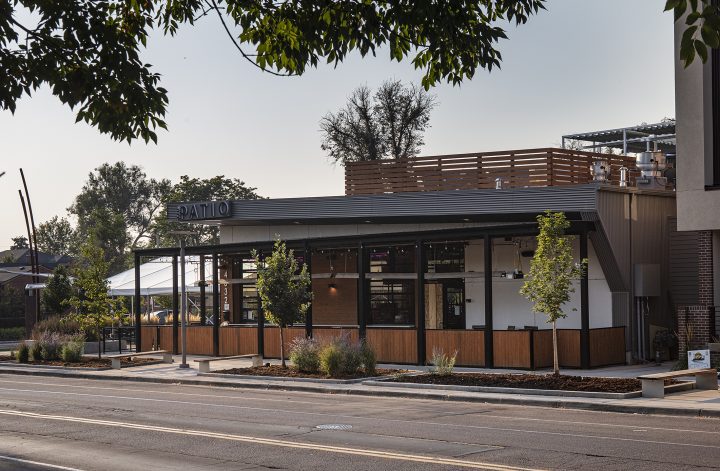 Sienna on Sloan's Lake, Colorado adaptive reuse, street corner — VMWP