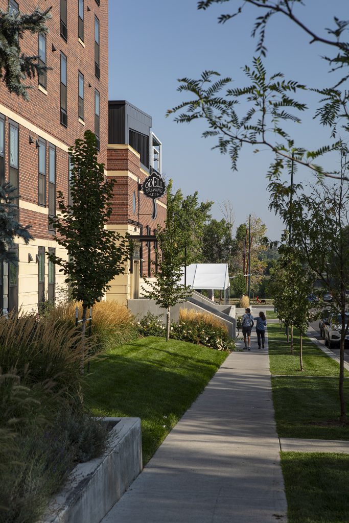 Sienna on Sloan's Lake, Colorado adaptive reuse, landscaped facade — VMWP