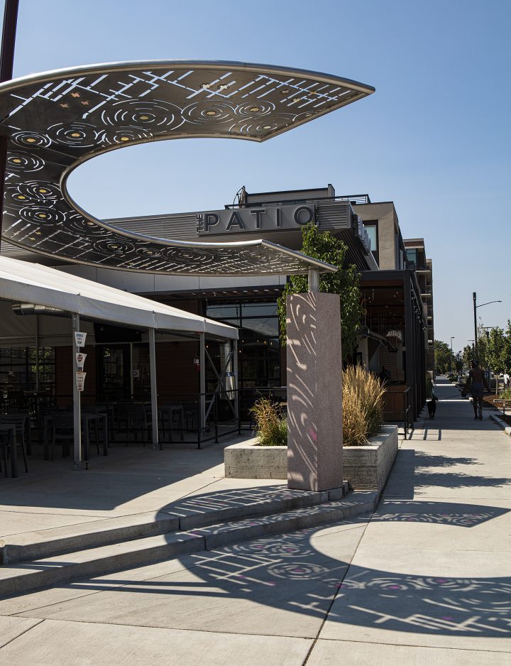 Sienna on Sloan's Lake, Colorado adaptive reuse, landscaped pergola — VMWP