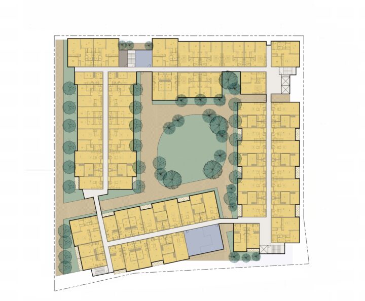 TOD Housing at El Cerrito BART site plan — Image: VMWP