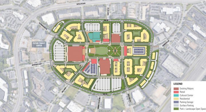 Gwinnett Place Mall, mall conversion, redevelopment site plan — VMWP