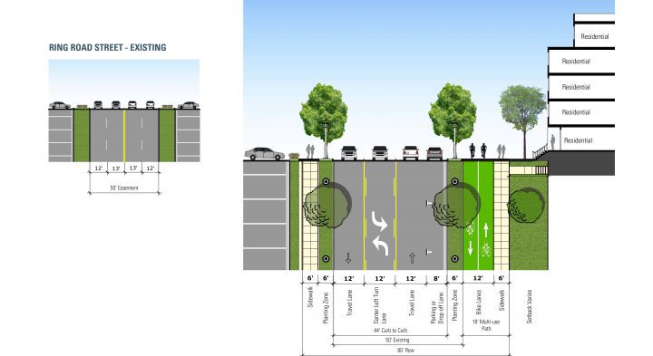Gwinnett Place Mall, mall conversion, complete street section — VMWP
