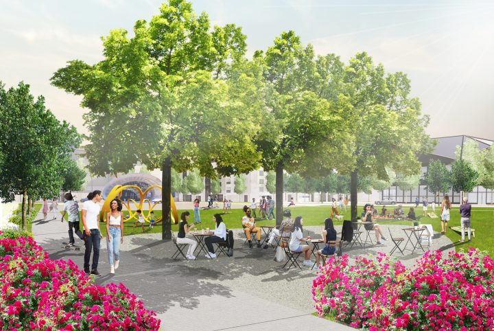 Gwinnett Place Mall, mall conversion, landscaped public plaza — VMWP