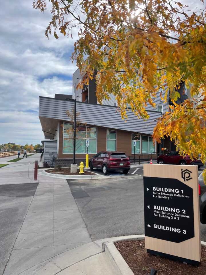 Crossing Pointe South, Colorado affordable housing, community building entrance — VMWP