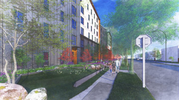 VMWP-Kooser-Affordable_Housing-Arcade_San_Jose - pedestrian walk — Image: VMWP