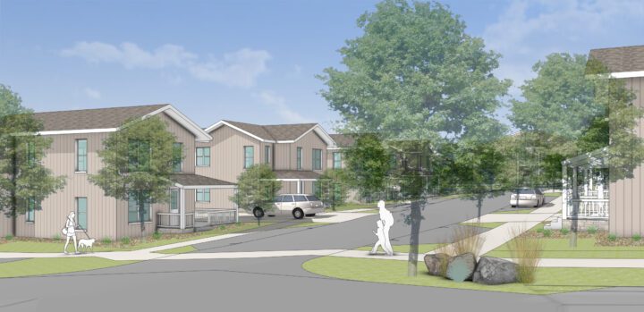 VMWP Southeast Santa Rosa Affordable Senior Housing simple roof forms — Image: VMWP