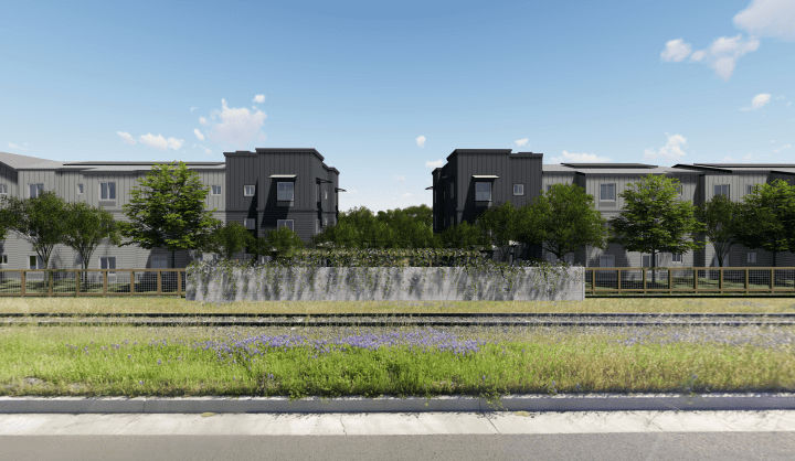 Fountain Street Apartments, workforce housing, landscaped residential frontage — VMWP
