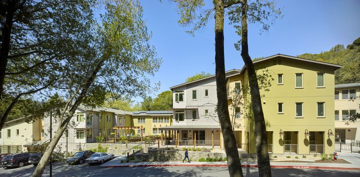 Victory Village, senior housing, main entrance facade — VMWP