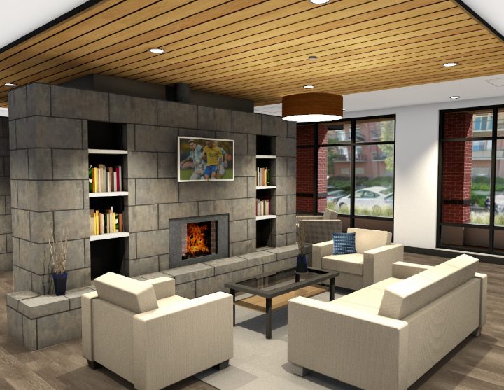 3210 Shoshone, affordable housing architect, resident lounge rendering — VMWP