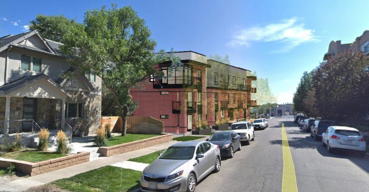 3210 Shoshone, affordable housing architect, main corner facade — VMWP