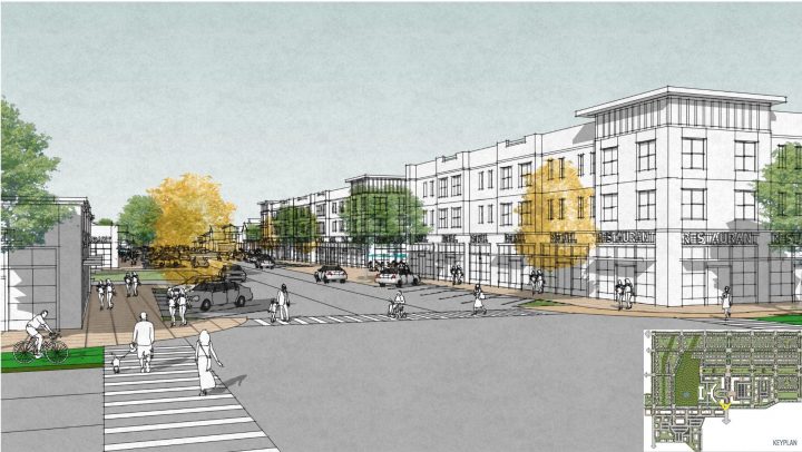 North Nevada Livable Community Plan, urban design, public plaza rendering — VMWP