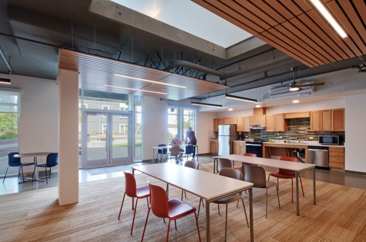 Community Room, 4840 Mission Street, Affordable Family Housing, Islais Place, VMWP San Francisco Affordable Housing architect — Photography: Keith Baker