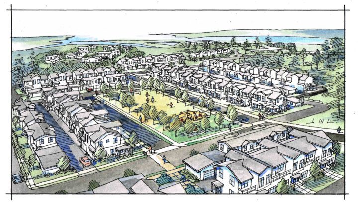 Central Louisiana State Hospital Campus Redevelopment, adaptive re-use, aerial master plan — VMWP
