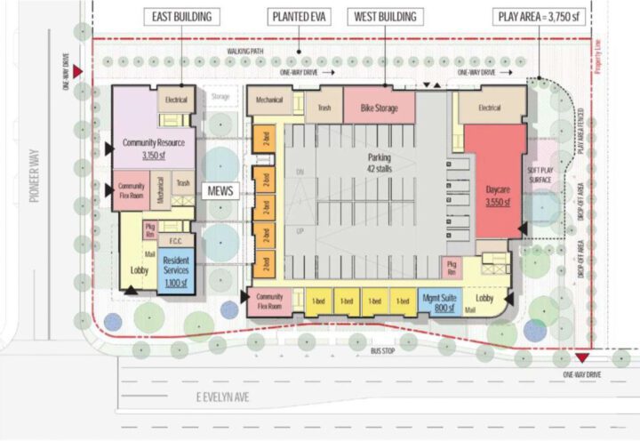 87 E Evelyn, Mountain View, Affordable Housing Architects, site plan — VMWP