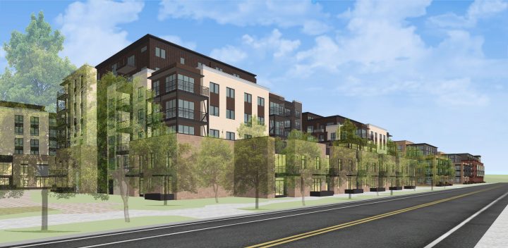 transit oriented condominiums The Station Aster Ave Toll Brothers rendering 2 — Image: VMWP