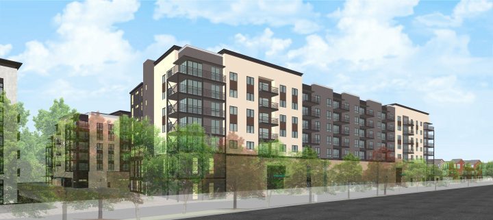 transit oriented condominiums The Station Aster Ave Toll Brothers rendering 4 — Image: VMWP