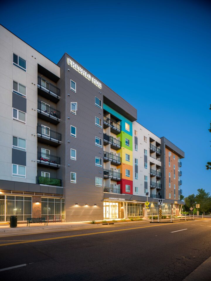 Affordable Housing Atop Mixed-Use Community Montbello FreshLo Hub Denver wide angle — Image: Matt Staver