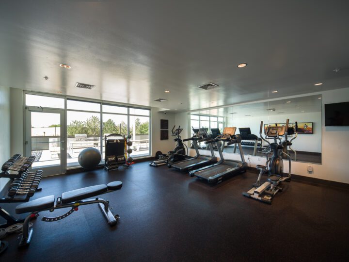 Affordable Housing Atop Mixed-Use Community Montbello FreshLo Hub Denver gym — Image: Matt Staver