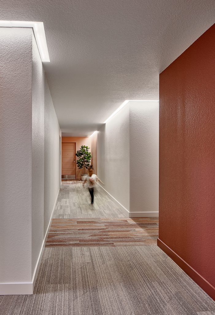 VMWP 1101 Connecticut affordable housing, Architect, San Francisco, hallway — http://www.keithbakerphotography.com/