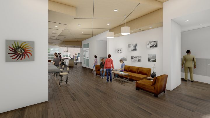 Crossing Pointe South, Colorado affordable housing, community room rendering — VMWP