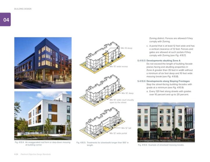 VMWP Urban Design-Piedmont-Objective-Design-Standards-Massing, Form, and Proportions — VMWP