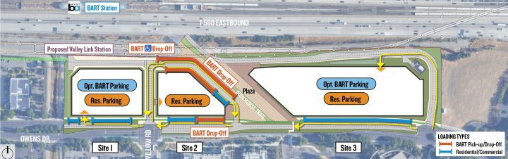 Pleasanton BART Concept Plan concept 2 circulation — Image: VMWP